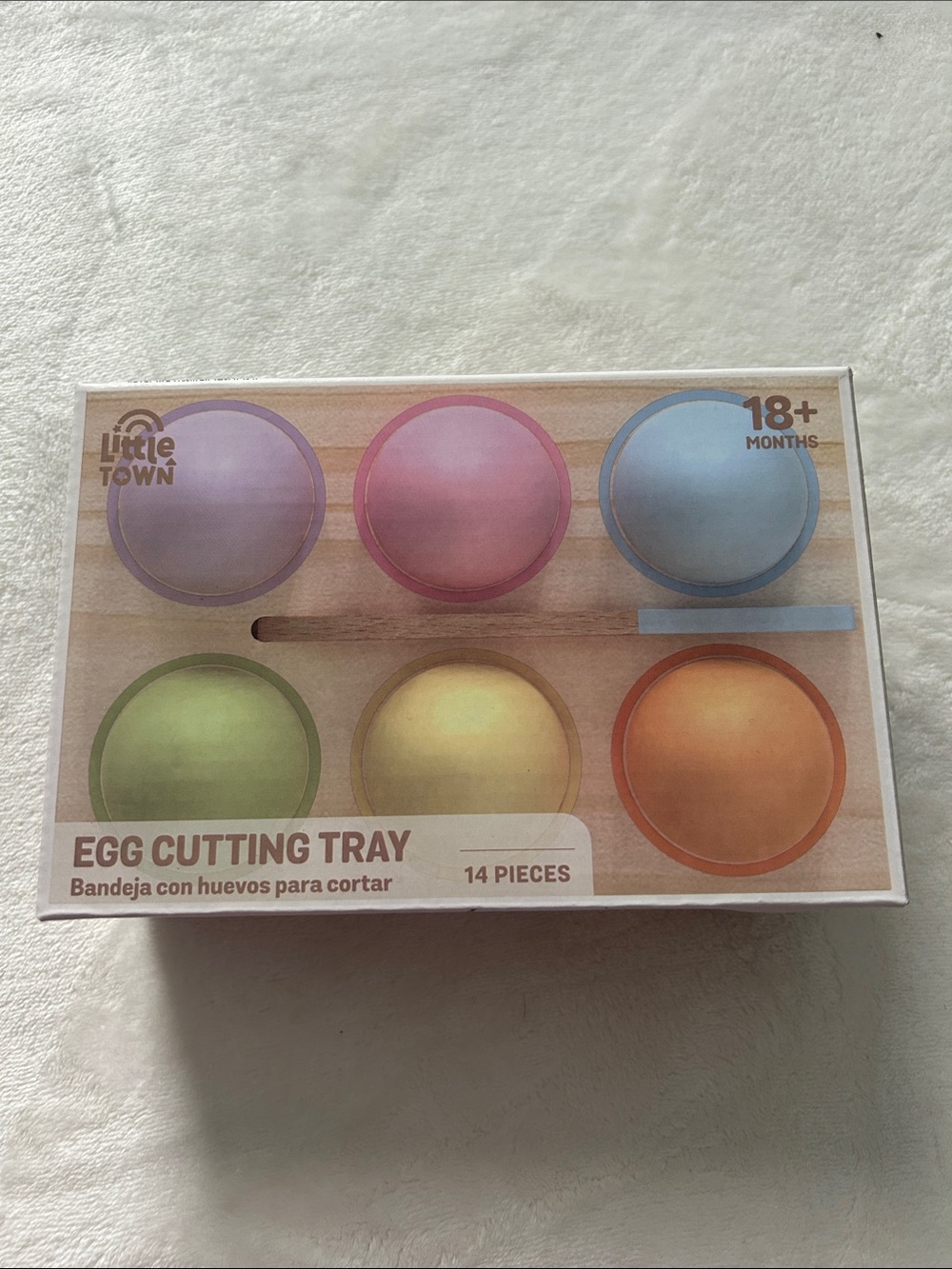 Egg Cutting Tray Toy Set - Pastel Rainbow